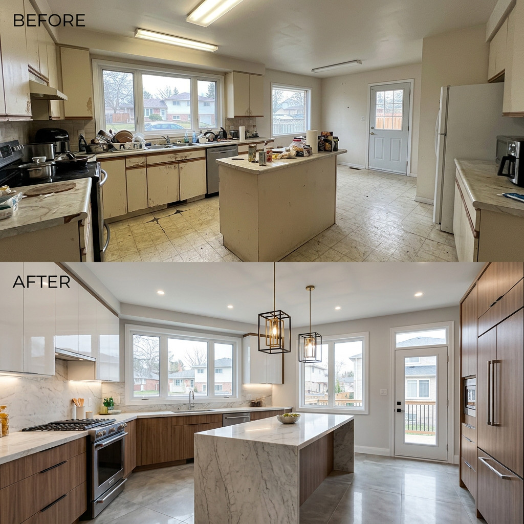 Before after cabinets — Dallas, TX